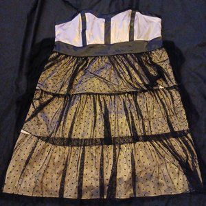 Torrid Plus Size Strapped Black and Tan Lace Dress